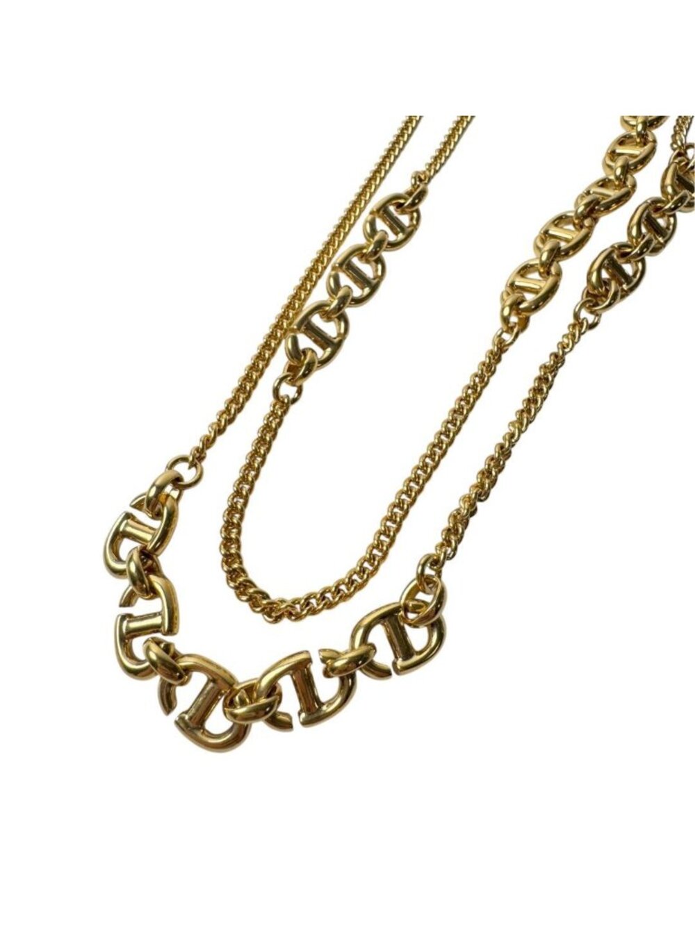 Dior CD Logo Long Necklace Gold